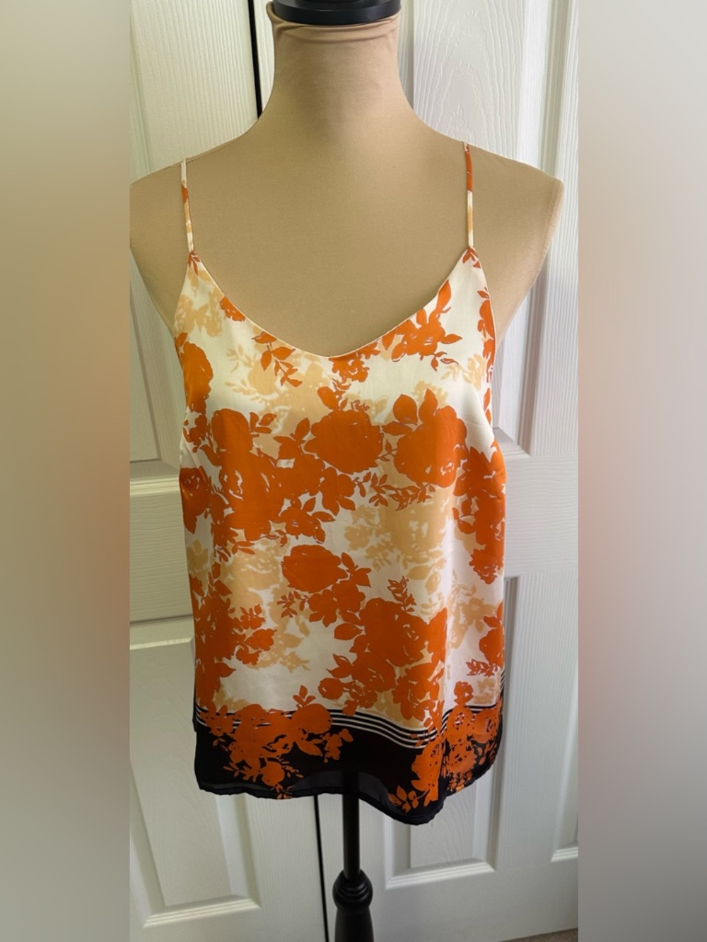 The Limited Orange Floral Silk-Feel Camisole